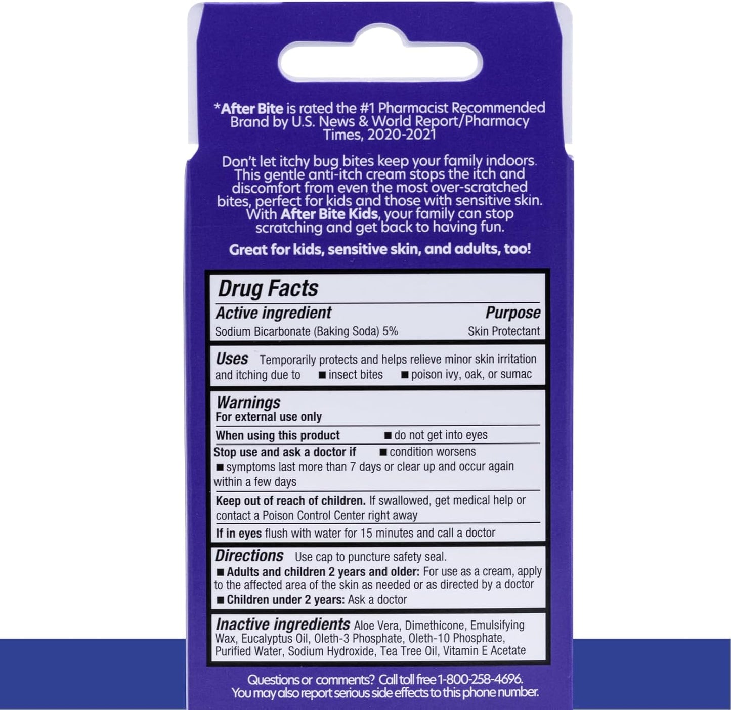 After Bite - Bug Bite Itch Relief for Kids with Sodium Bicarbonate - Ideal for Mosquito Bites, Fire Ant, Bees & More - Portable Cream Formula - 0.7 oz (4 Pack)