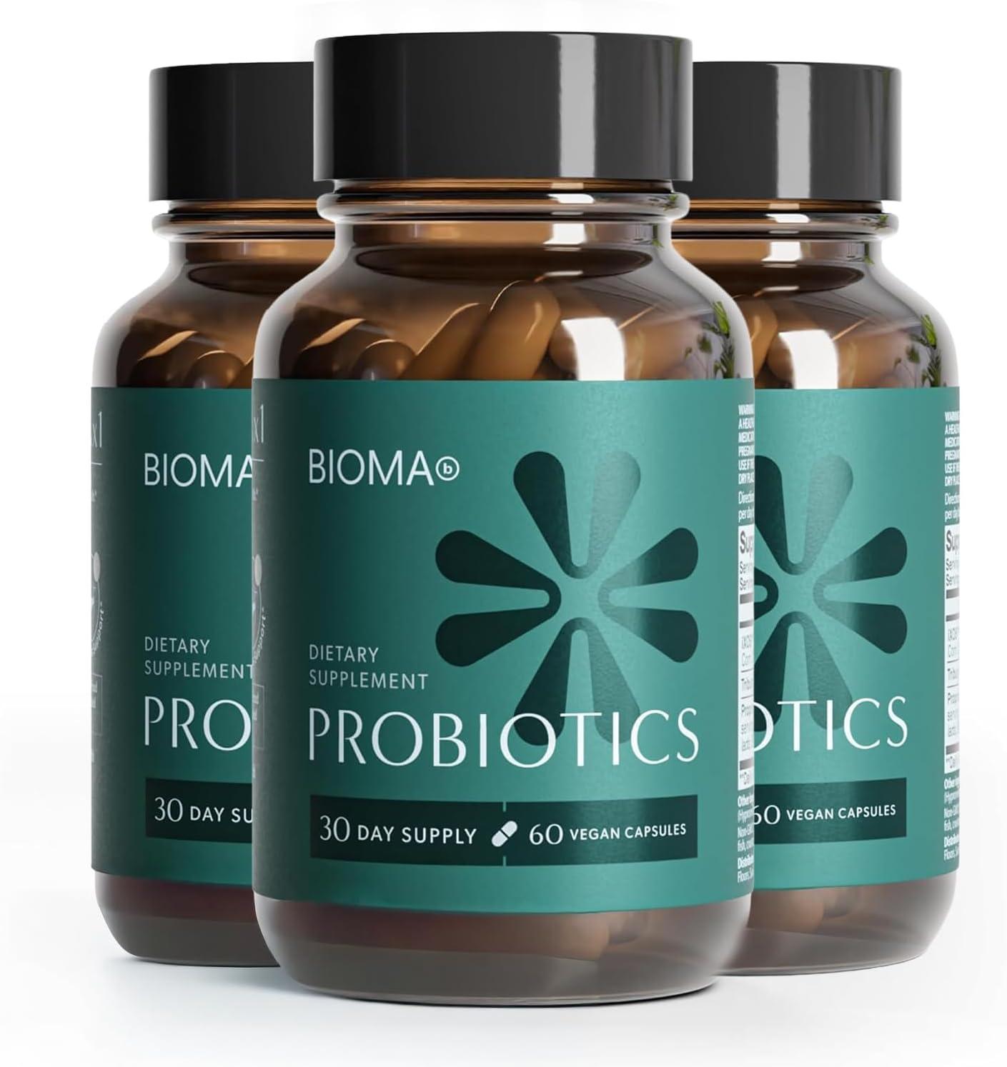 BIOMA Probiotics - Digestive Health Probiotic - Gut Support for Men & Women with Xylooligosaccharides, Tributyrin & Bifidobacterium - Vegan & Gluten Free - 180 Delayed-Release Capsules (90-Day Supply) product photo