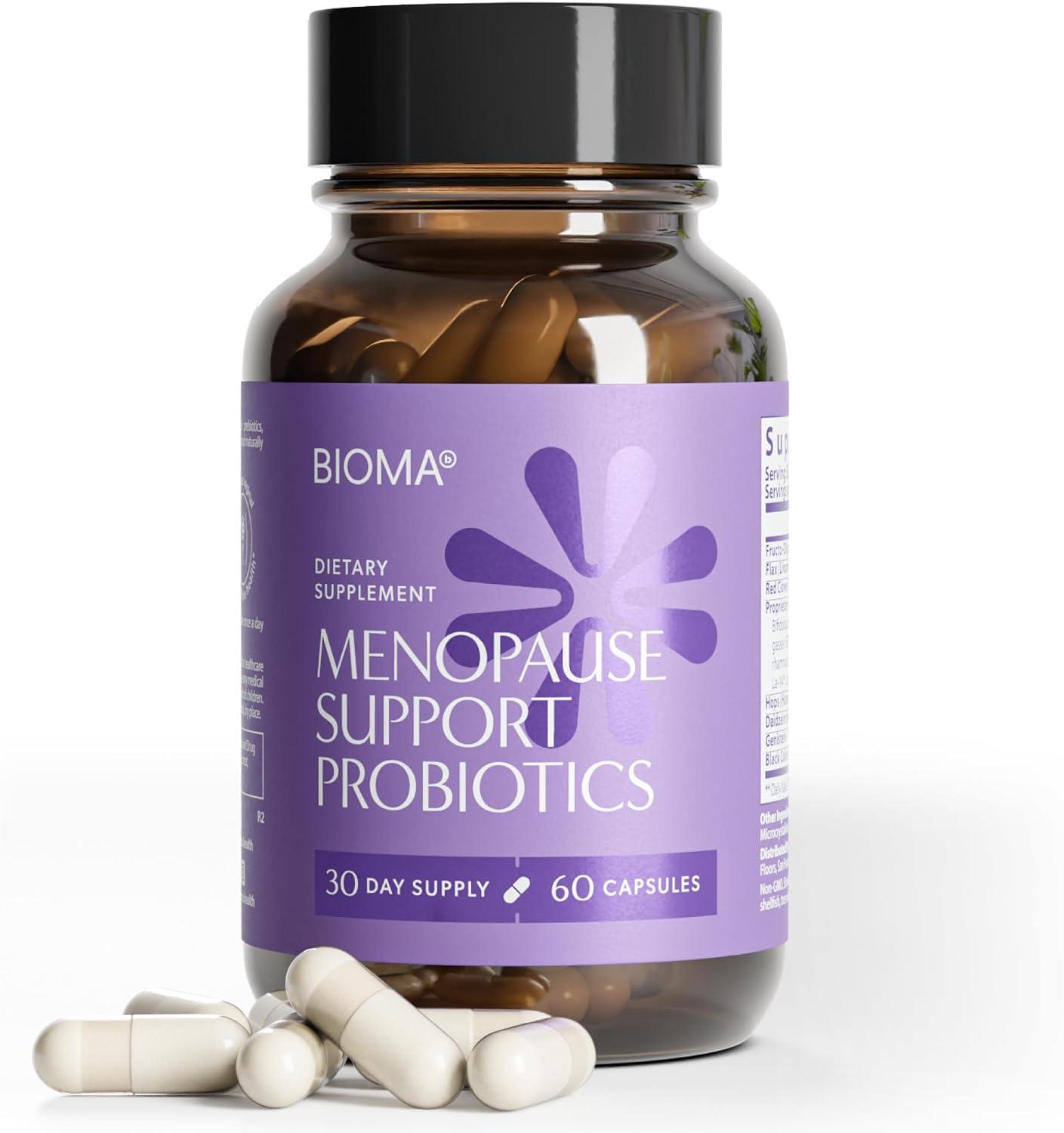BIOMA Menopause Support Probiotics for Women - Hormone Free Hot Flash & Night Sweat Relief - Gut-Hormone Balance with Phytoestrogens, BB536, Delayed Release (60 Capsules - 30 Day Supply) product photo
