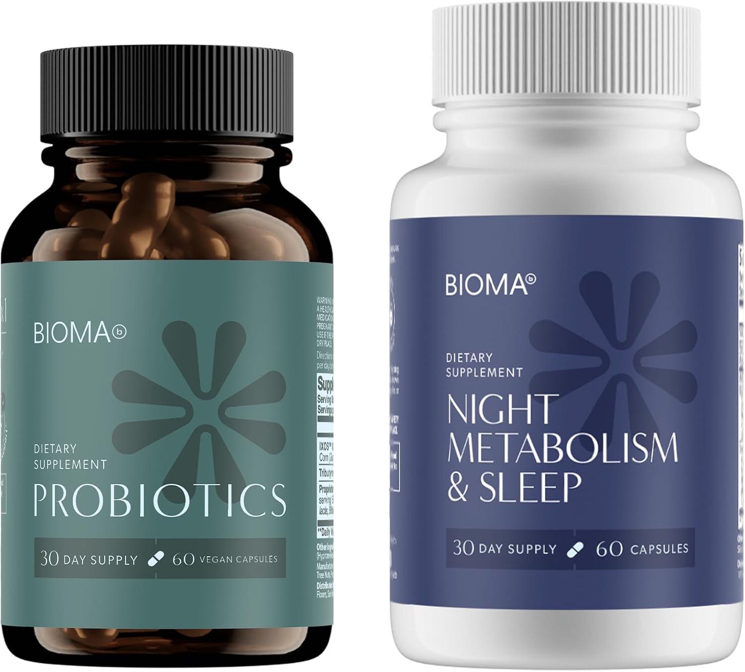 BIOMA Digestive Health & Night Metabolism Bundle – Probiotic Gut Support + Sleep & Metabolism Formula – Promotes Healthy Digestion, Energy Balance & Restful Sleep – 2-Pack (30-Day Supply Each) product photo