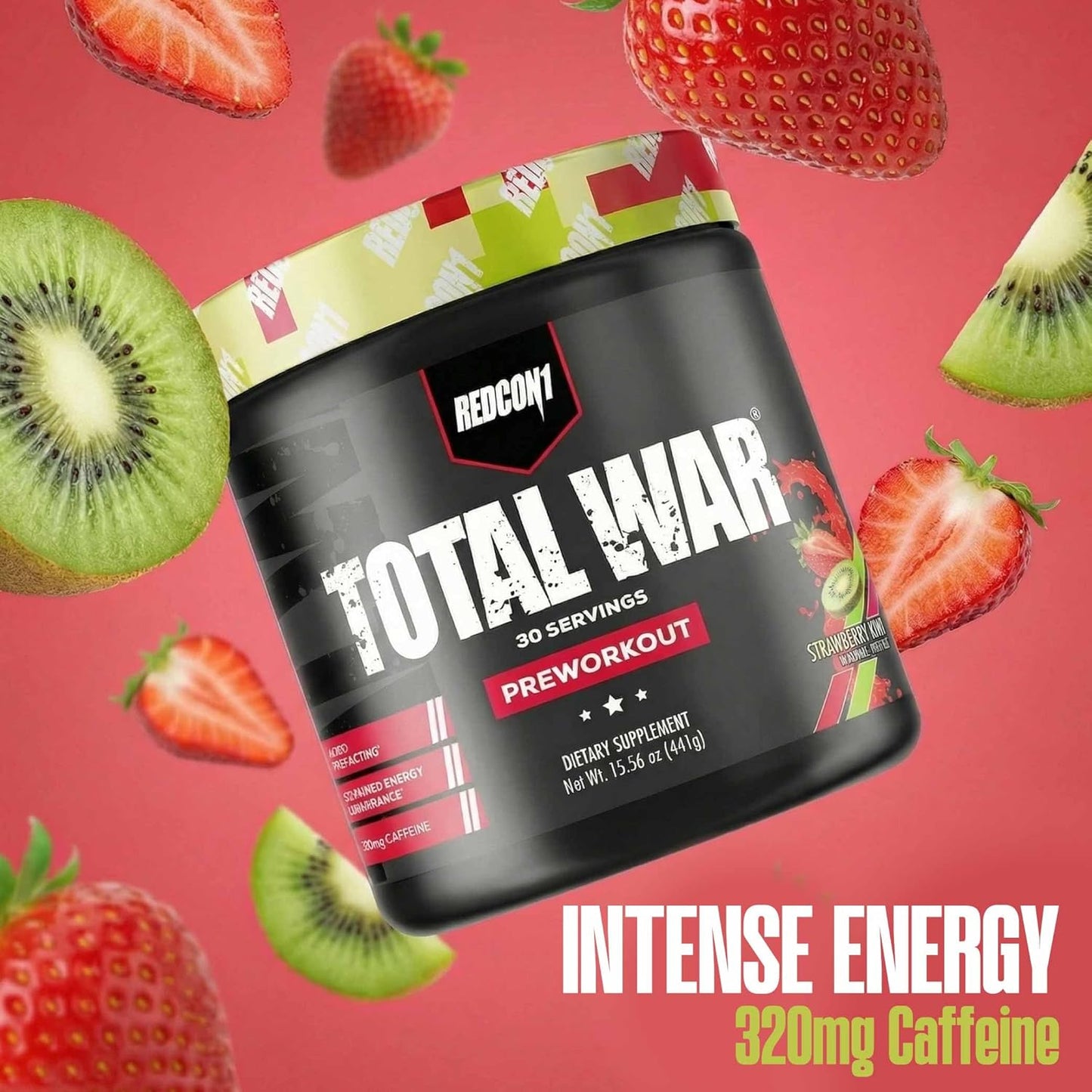 REDCON1 Total War Pre Workout Powder | Tiger's Blood | 320mg Caffeine + Citrulline Malate + Beta Alanine (30 Servings)