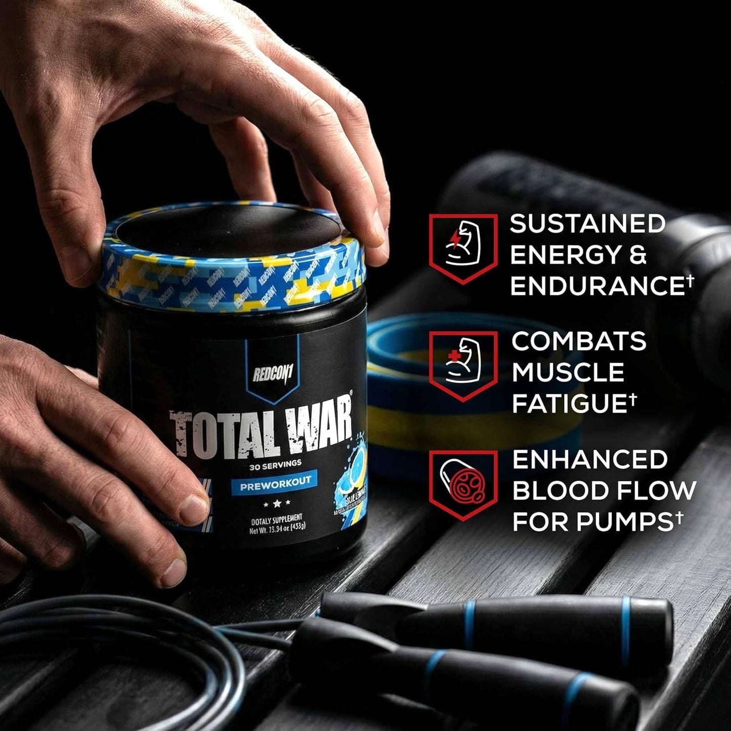 REDCON1 Total War Pre Workout Powder | Tiger's Blood | 320mg Caffeine + Citrulline Malate + Beta Alanine (30 Servings)