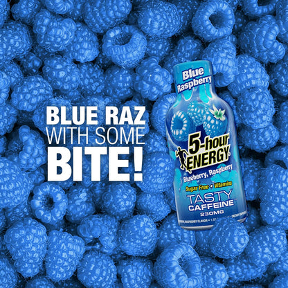 5-hour ENERGY BLUE RASPBERRY Flavor, 30 Count, 1.93 Fl Oz Energy Shot, Extra Strength, Amino Acids, B Vitamins, Sugar Free and Zero Calories