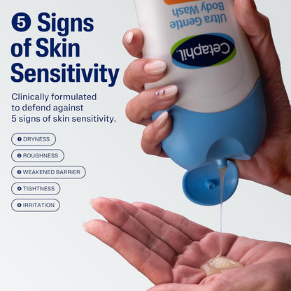 Cetaphil Ultra Gentle Relaxing Body Wash, For Dry to Normal, Sensitive Skin, 16.9oz, with Aloe Vera, Calendula, Vitamin B5, Hypoallergenic, Dermatologist Tested