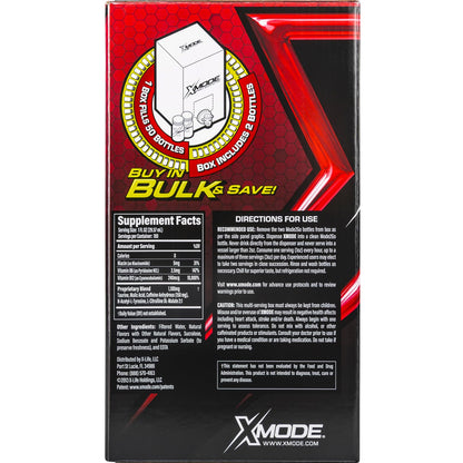 XMODE Extra Strength Energy Shots on Tap – Cherry Bomb Flavor, Sugar Free, 150mg Caffeine per oz, B12, 100 (1oz) Servings, Dispenser with 2 Refillable Bottles
