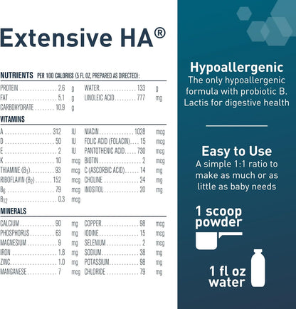 Extensive HA® Hypoallergenic Infant Formula with Iron, DHA & Probiotics, 14.1 oz