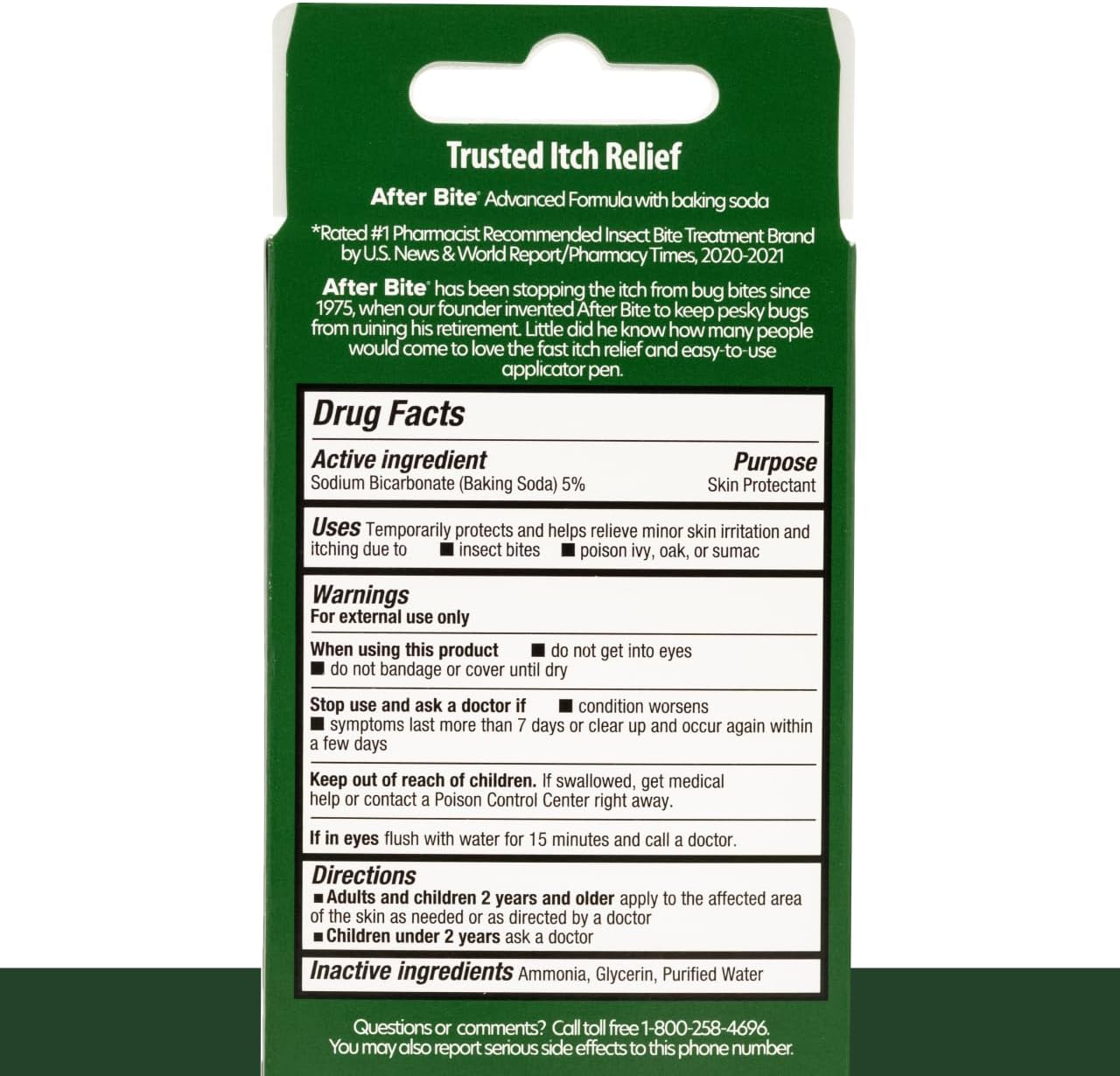 After Bite Advanced Formula - Itch Relief with Sodium Bicarbonate - Ideal for Mosquito & Fire Ant Bites, Bees & More - Portable Pen Applicator - 0.5 oz (4 Pack)