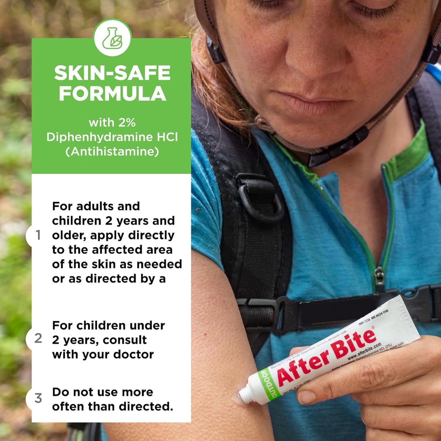 After Bite Outdoor Formula - Itch Relief with Diphenhydramine HCl - Ideal for Mosquito & Fire Ant Bites, Bees & More - Portable Gel Formula - 0.7 oz (4 Pack)