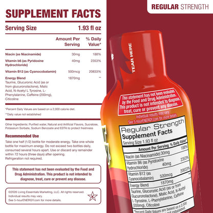 5-hour ENERGY POMEGRANATE Flavor, 20 Count, 1.93 Fl Oz Energy Shot, Regular Strength, Amino Acids, B Vitamins, Sugar Free and Zero Calories