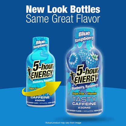 5-hour ENERGY BLUE RASPBERRY Flavor, 30 Count, 1.93 Fl Oz Energy Shot, Extra Strength, Amino Acids, B Vitamins, Sugar Free and Zero Calories