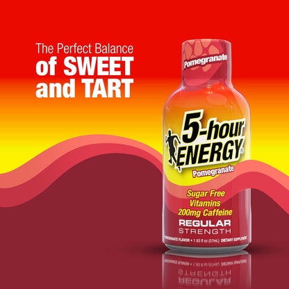 5-hour ENERGY POMEGRANATE Flavor, 20 Count, 1.93 Fl Oz Energy Shot, Regular Strength, Amino Acids, B Vitamins, Sugar Free and Zero Calories