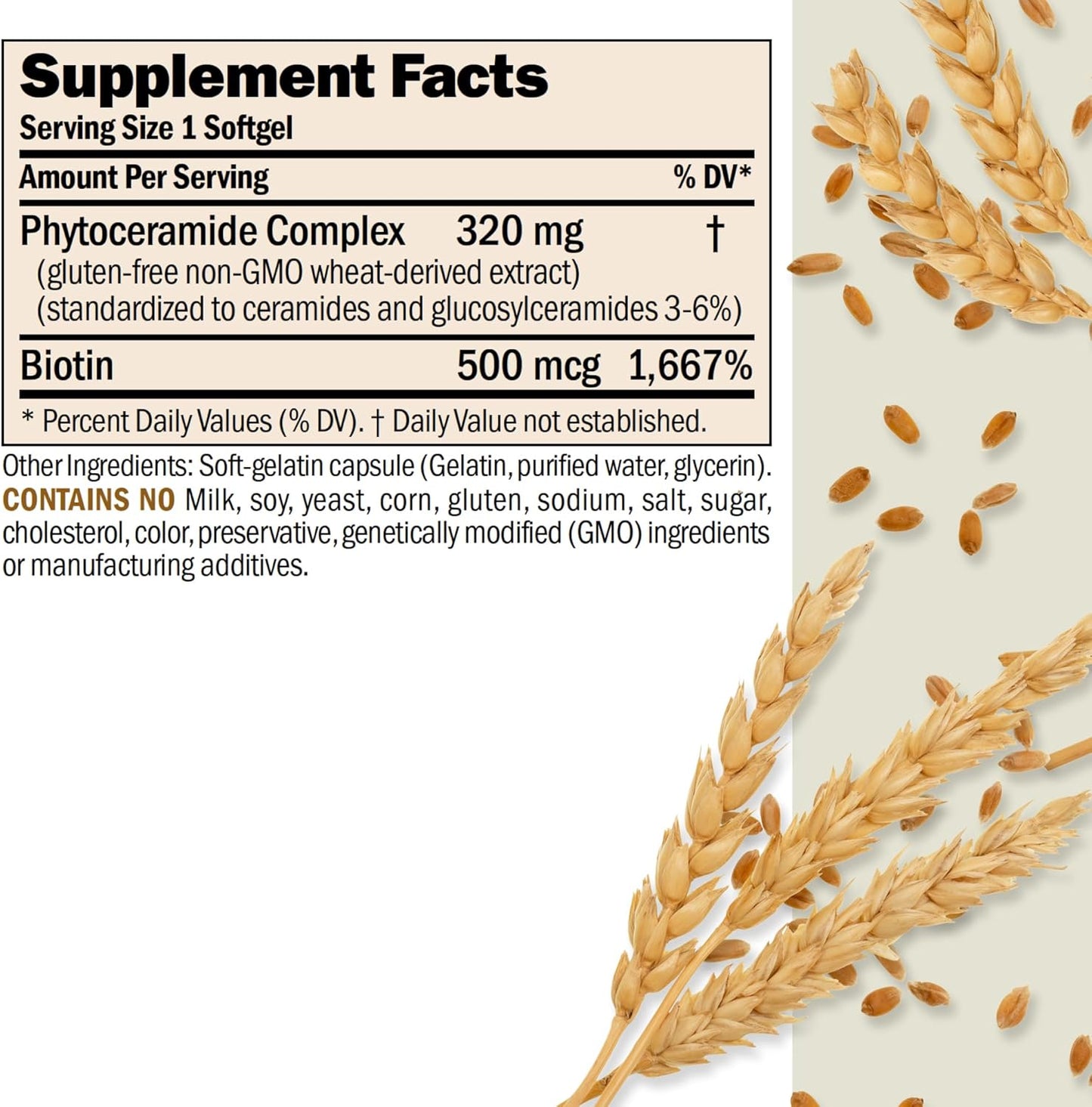 ANDREW LESSMAN Phytoceramides with Biotin 30 Softgels - Skin’s Vital Natural Internal Moisturizer. Naturally Enhances Soft, Smooth, Radiant Skin. No Additives. Small Easy to Swallow Softgels