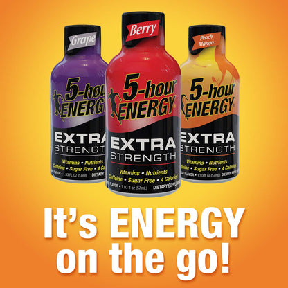 5-hour ENERGY Shot, Extra Strength, Berry, 1.93 oz, 12 Pack