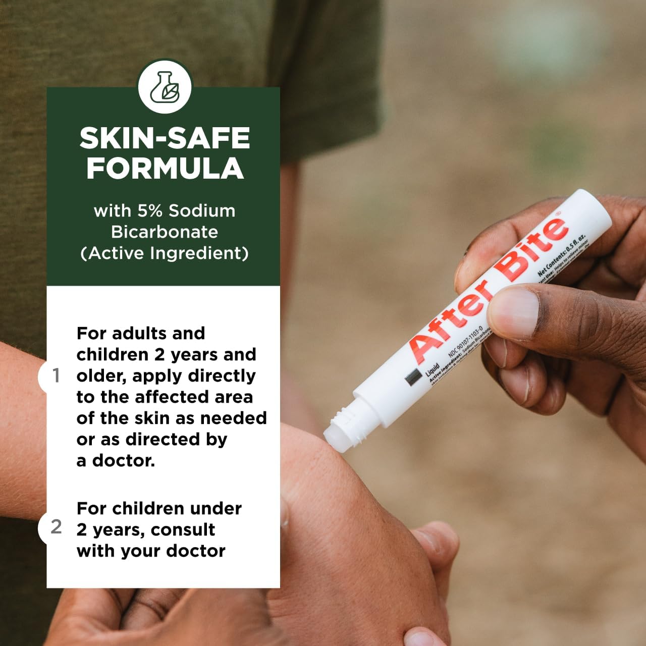 After Bite Advanced Formula - Itch Relief with Sodium Bicarbonate - Ideal for Mosquito & Fire Ant Bites, Bees & More - Portable Pen Applicator - 0.5 oz (4 Pack)