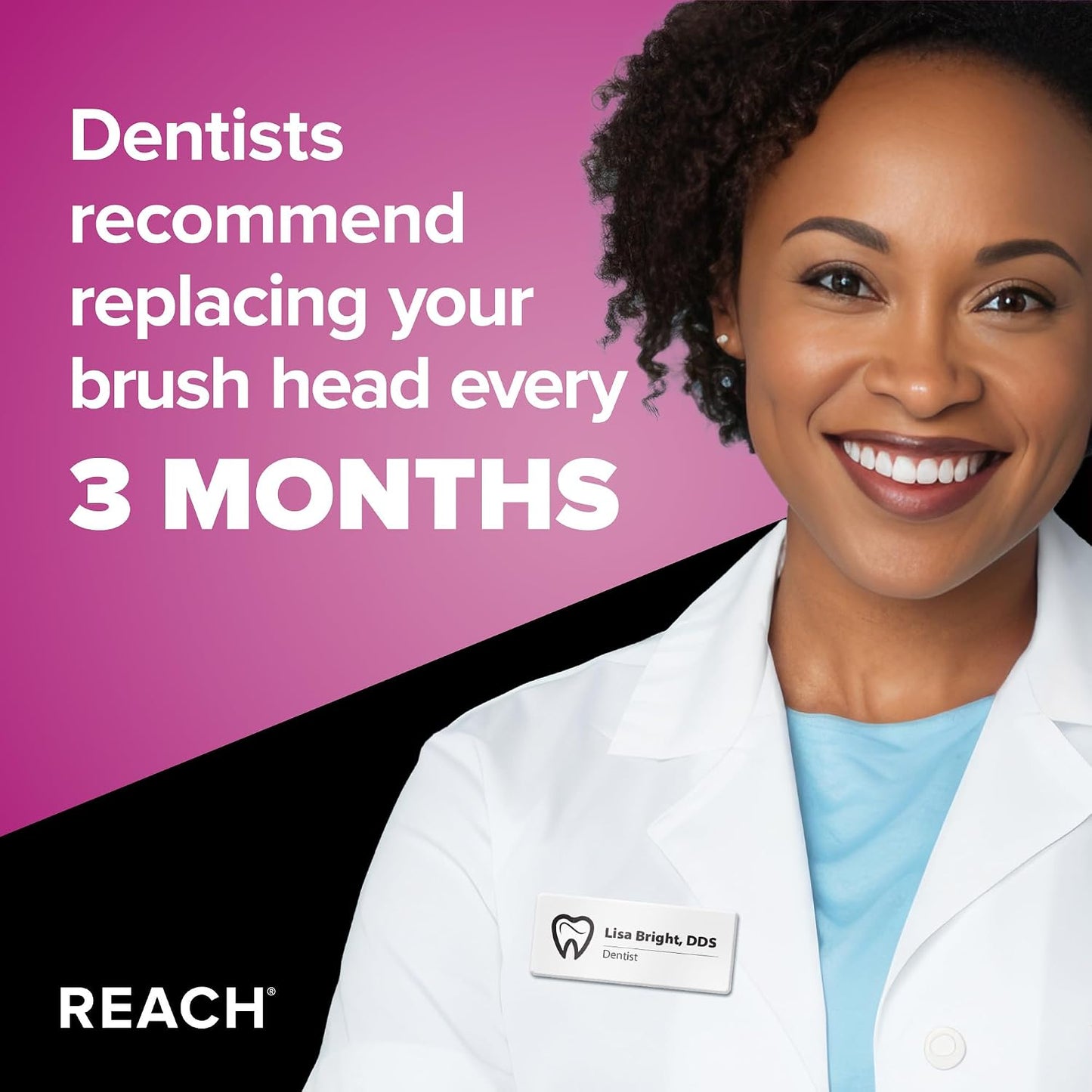 Reach Sensitive Replacement Toothbrush Heads, Black, 2 Ct, Fits All Oral-B iO Electric Toothbrushes, Gentle Triple-Action Ultra-Soft Bristles to Polish Away Stains, Remove Plaque, Care for Gums
