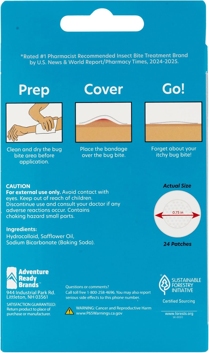 After Bite Bug Bite Bandages - Insect Bite Bandages with Sodium Bicarbonate - All-Day Itch Protection - 24 Ct (2 Pack)
