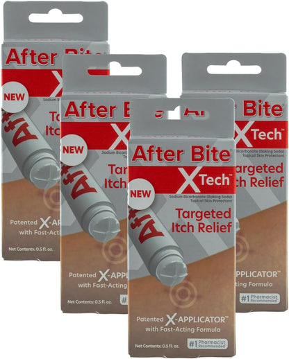 After Bite X-Tech - Bug Bite Relief Anti-Itch Pen with Advanced Liquid Formula - Fast Acting Itch Relief for Mosquito, Bee Sting & Biting Flies - Travel Essential - 4 Pack