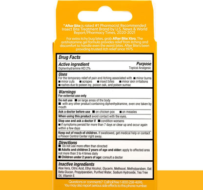 After Bite Xtra Formula - Itch Relief with Diphenhydramine HCl - Ideal for Mosquito & Fire Ant Bites, Bees & More - Portable Gel Formula - 0.7 oz (4 Pack)