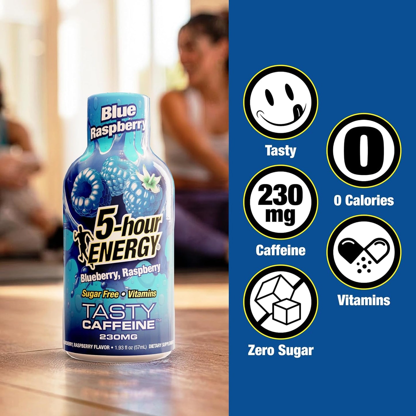 5-hour ENERGY BLUE RASPBERRY Flavor, 30 Count, 1.93 Fl Oz Energy Shot, Extra Strength, Amino Acids, B Vitamins, Sugar Free and Zero Calories