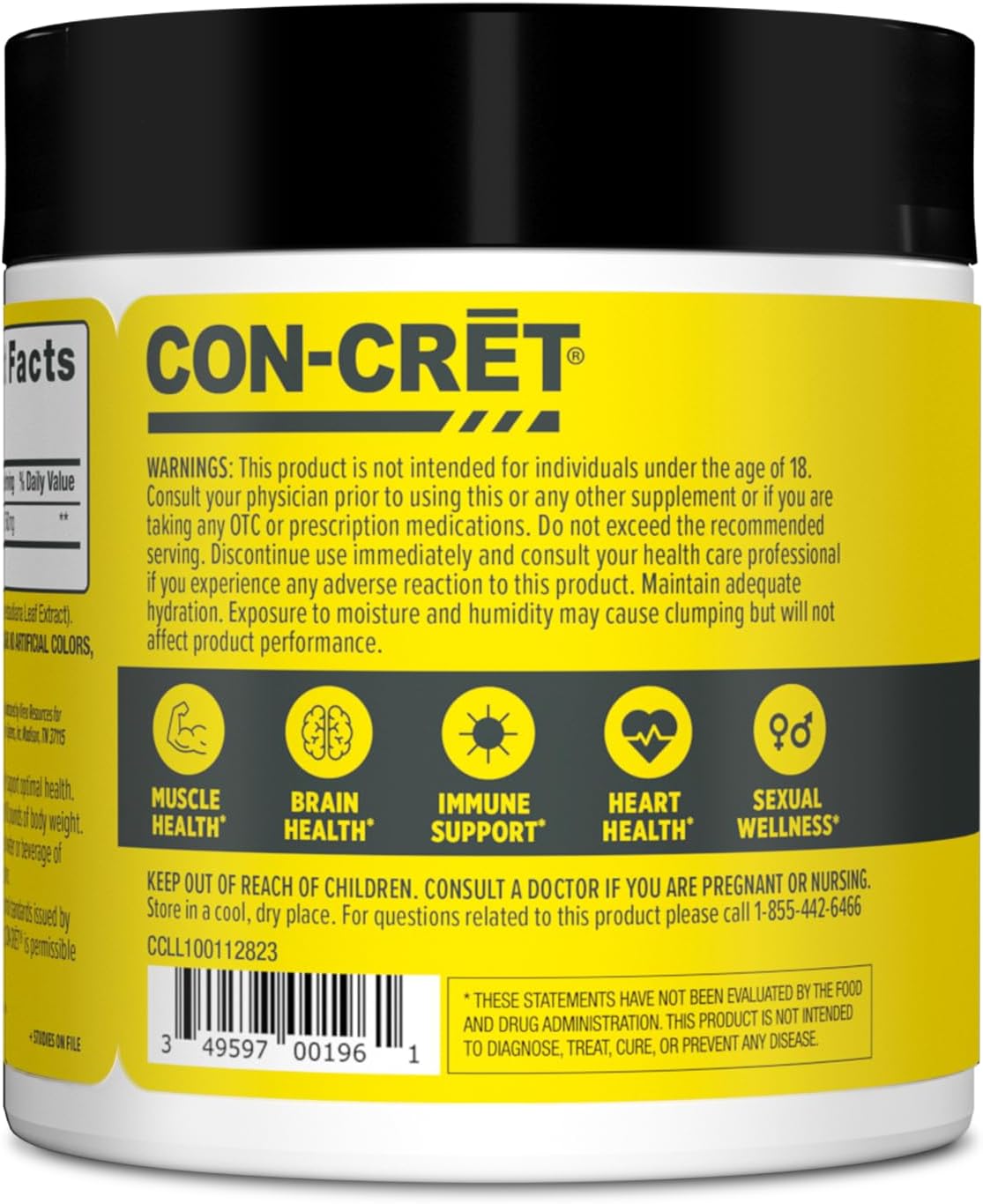 CON-CRET Creatine HCl Powder | Muscle, Cognitive, Cellular Energy Support | No Bloating or Cramps | USA Made & NSF Certified | Pineapple (100 Serving)