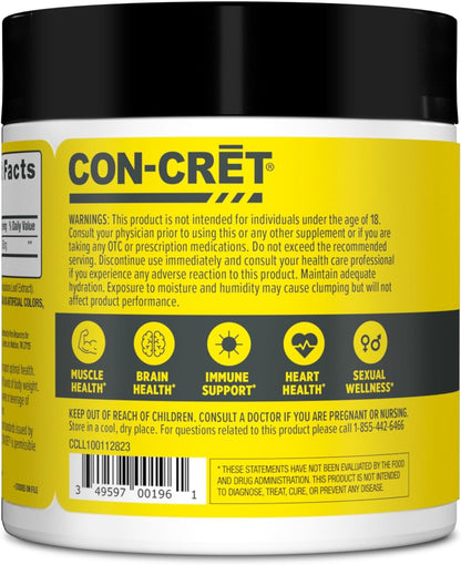 CON-CRET Creatine HCl Powder | Muscle, Cognitive, Cellular Energy Support | No Bloating or Cramps | USA Made & NSF Certified | Pineapple (100 Serving)