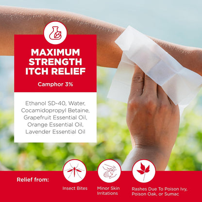 After Bite Ivy Relief & Treatment Wipes - Fast Itch Care for Poison Ivy Encounters - All-Purpose Outdoor for Emergencies - On-the-Go Portable - Camping & Hiking Essentials