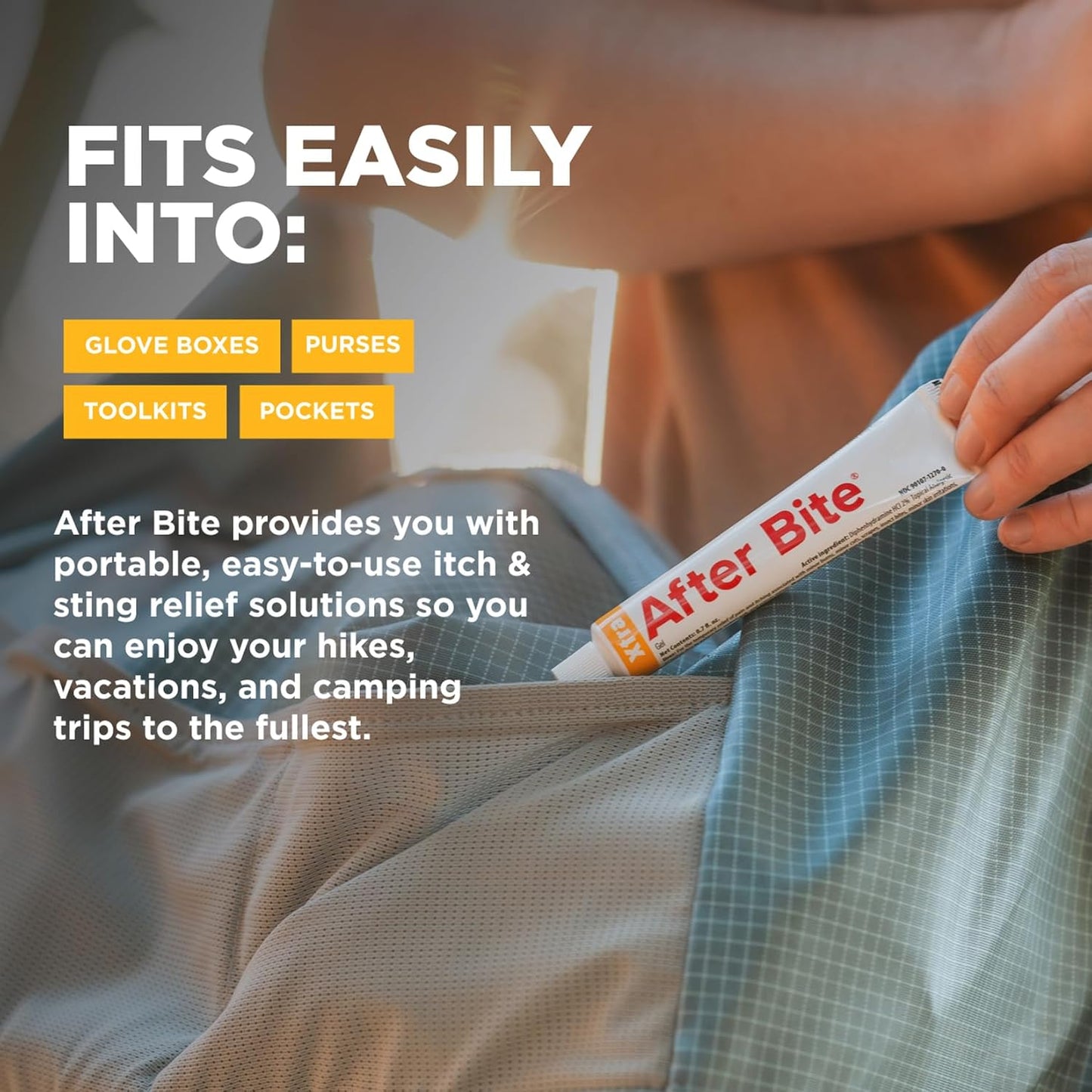 After Bite Xtra Formula - Itch Relief with Diphenhydramine HCl - Ideal for Mosquito & Fire Ant Bites, Bees & More - Portable Gel Formula - 0.7 oz (4 Pack)